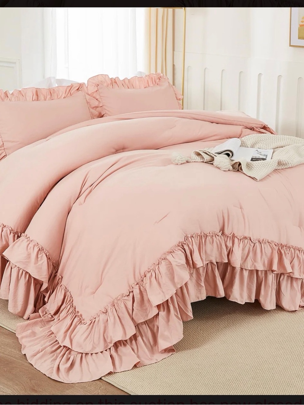 Ruffled Pink comforter Set - Soft Blush Bedding